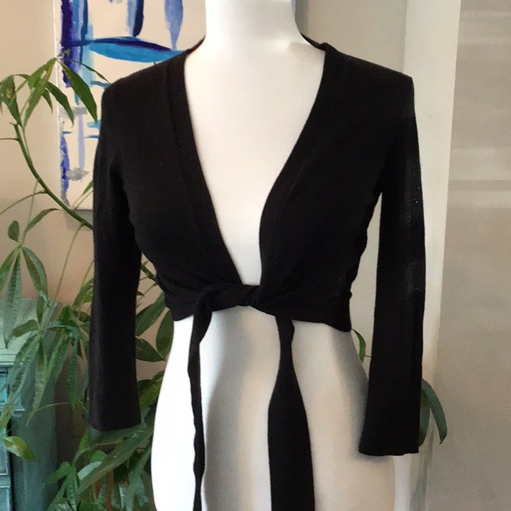 Limited tie bolero sweater small